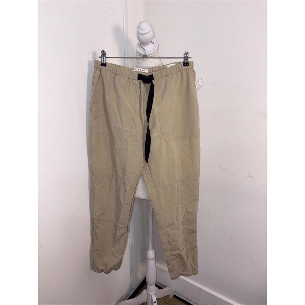 Pacsun Pants Mens Size Small Jogger Nylon‎ Belted Tan Beige
